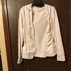 White cotton zipper hoodie